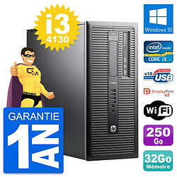 PC Tour HP ProDesk 600 G1 Intel i3-4130 RAM 32Go Disque 250Go Windows 10 Wifi - Occasion