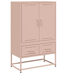 vidaXL Buffet haut rose 68x39x111,5 cm acier