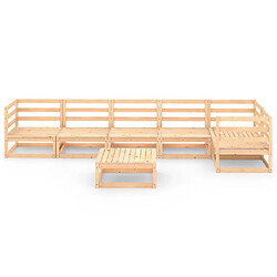 Avis Maison Chic Salon de jardin 7 pcs - Table et chaises d'extérieur - Mobilier/Meubles de jardin Moderne bois de pin massif -MN70969