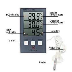 Avis Wewoo Thermomètre CX-201A LCD Station météo numérique Hygromètre Indicateur d'humidité de la température extérieure intérieure avec capteur