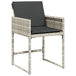 Avis Maison Chic Ensemble à manger d'extérieur 9 pcs avec coussins,Salon de jardin,Mobilier de jardin gris clair rotin -GKD957037