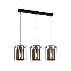 Luminaire Center Suspension Kalula Verre,Acier Noir