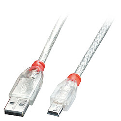 Lindy 41781 câble USB 0,5 m USB 2.0 USB A Mini-USB B Transparent