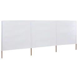 Maison Chic Paravent/Cloison de séparation 3 panneaux Tissu 400 x 80 cm Blanc sable -MN76656