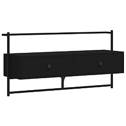 vidaXL Meuble TV mural noir 100,5x30x51 cm bois d'ingénierie