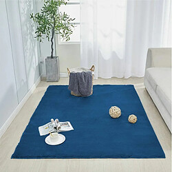 Sensoo Tapis décoratif pour salon, chambre à coucher, chambre d'enfant | Tapis moelleux | Moderne | Poils longs | Super doux | Qualité supérieure | Uni | Antidérapant (Bleu, 120 x 170 cm)