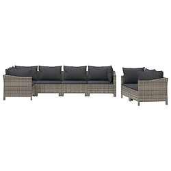 Avis Maison Chic Salon de jardin 7 pcs + coussins - Mobilier/Meubles de jardin - Table et chaises d'extérieur Gris Résine tressée -MN23833