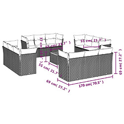 Avis Maison Chic Salon de jardin avec coussins 13 pcs | Ensemble de Table et chaises | Mobilier d'Extérieur noir résine tressée -GKD75588