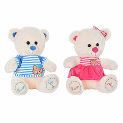 Ours en peluche DKD Home Decor Bleu Beige Rose Enfant Ours 27 x 20 x 30 cm (2 Unités)