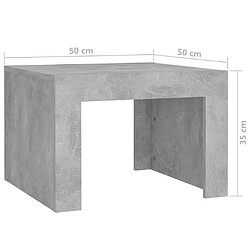 vidaXL Table basse gris béton 50x50x35 cm bois d'ingénierie pas cher