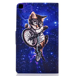 Etui en PU Conception d'impression de motifs Chat et vélo pour votre Samsung Galaxy Tab A7 Lite 8.7 pouces T220/T225