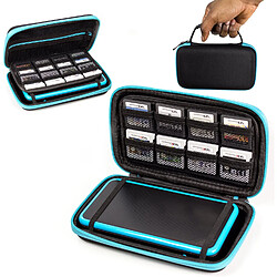 Orzly 2DS XL Case, Etui pour New Nintendo 2DS XL ? Housse Rigide de Rangement Zippée en Matériau Durable Anti-Choc pour la Console New 2DS XL et Ses Accessoires - Bleu sur Noir 