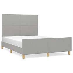 Maison Chic Lit adulte - Cadre Structure de lit avec tête de lit Contemporain Gris clair 140x200 cm -MN77598