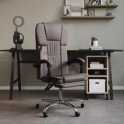 Maison Chic Fauteuil inclinable de bureau,Fauteuil luxe de relaxation Gris Similicuir -MN84882