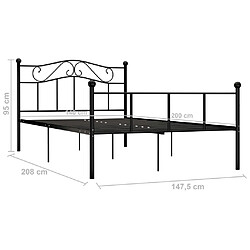 vidaXL Cadre de lit sans matelas noir métal 140x200 cm pas cher