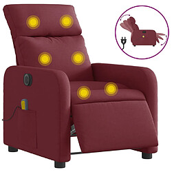 vidaXL Fauteuil de massage inclinable électrique Rouge bordeaux Tissu