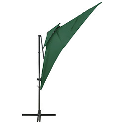 ComfortXL Parasol Déporté à Double Toit Vert 250x250 Cm