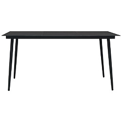 Avis Maison Chic Mobilier à dîner 7 pcs de jardin - Ensemble table et chaises d'extérieur - Salon/Mobilier de jardin classique Corde en coton et acier Noir -MN30334