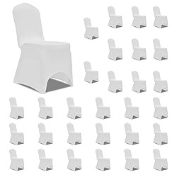 vidaXL Housses élastiques de chaise Blanc 30 pcs