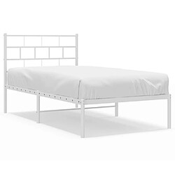 Maison Chic Lit adulte - Cadre de lit métal avec tête de lit pour chambre blanc 107x203 cm -MN57590