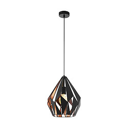 EGLO Lampe suspendue Carlton 1 Couleur de cuivre et noir 49254