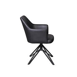 Avis Inside 75 Lot de 2 chaise design CROSSWAY BLACK pivotant à 180° assise simili cuir noir