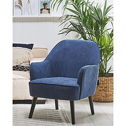 Beliani Fauteuil LOKEN Tissu Bleu marine