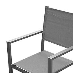 Acheter Mes Lot de 2 fauteuils en aluminium et textilène coloris gris