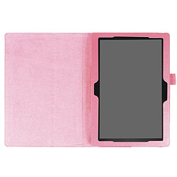 Acheter Etui en PU texture de litchis stand universel rose de protection pour votre Lenovo Tab 4 10 Plus