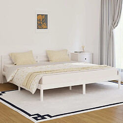 vidaXL Cadre de lit sans matelas bois massif de pin 200x200 cm blanc