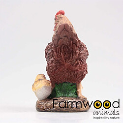 Avis Farmwood Animals Poule avec poussins en résine 15 x 11 x 20 cm brun.