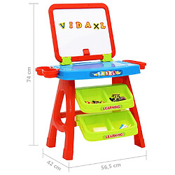 vidaXL Ensemble 3 en 1 de chevalet et bureau d'apprentissage enfant pas cher