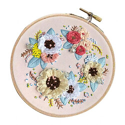 Kit de départ pour broderie avec motif floral bricolage au point de croix pas cher