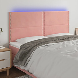 Maison Chic Tête de lit moderne à LED lumineuse pour chambre - Décoration de lit Rose 200x5x118/128 cm Velours -MN42759