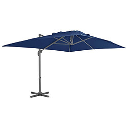 ComfortXL Parasol Déporté Avec Mât En Aluminium 4x3 Cm Bleu Azur