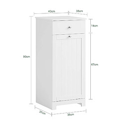 Acheter SoBuy BZR21-W Meuble Bas de Salle de Bain Armoire Toilette Meuble de Rangement Corbeille