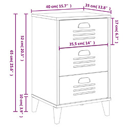 vidaXL Table de chevet VIKEN noir bois d'ingénierie pas cher