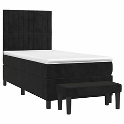 Avis Maison Chic Lit Adulte - Lit simple Lit à sommier tapissier avec matelas moelleux - Meuble de Chambre - Noir 100x200 cm Velours -MN41893