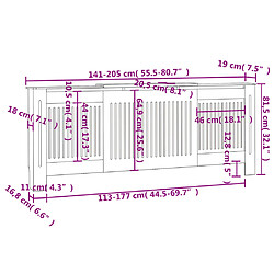 vidaXL Cache-radiateur MDF Noir 205 cm pas cher