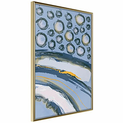 Paris Prix Affiche Murale Encadrée Rain on the Highway 20 x 30 cm Or