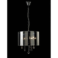 Luminaire Center Suspension Trace avec ChromeAbat jour 3 Ampoules chrome poli/PVC /cristal