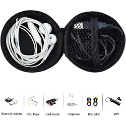 Avis 5pcs étui de transport pour écouteurs, forme ronde transportant un sac de rangement rigide en EVA pour écouteurs, câble USB, casque Bluetooth ou filaire, mini stockage couleur aléatoire