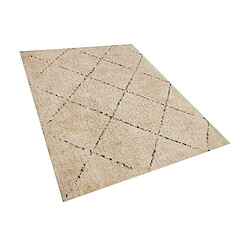 Beliani Tapis épais beige et noir 160 x 230 cm MUTKI