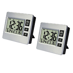 2pcs lcd display digital alarm clock lumineux à côté du lit étudiants muet horloge