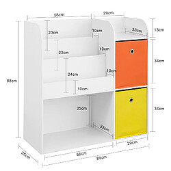 Acheter SoBuy KMB37-W Étagère de Rangement pour Livres et Jouets Enfant Bibliothèque avec 2 Paniers