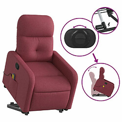 Maison Chic Fauteuil Relax pour salon, Fauteuil inclinable de massage Rouge bordeaux Tissu -GKD29792 pas cher