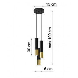 Acheter Luminaire Center Suspension Loopez Acier Or,noir 3 ampoules 90cm