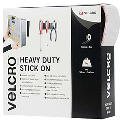 Velcro adhésif extra fort - Noir - 50mm x 5m - boucle et crochet plastique 