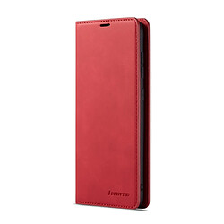 Wewoo Housse Coque Pour Galaxy A50 Forwenw Dream Series Oil Edge Fort Magnetism Étui en cuir à rabat horizontal avec support et fentes cartes et portefeuille et cadre photo rouge