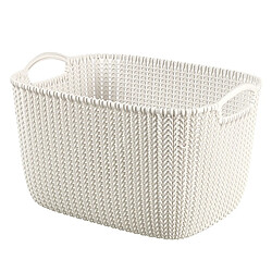 Curver Panier de Rangement Rectangulaire 19 L Tricot Blanc Cassé